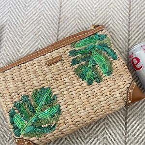 Large Michael Kors woven straw clutch. Barely used!